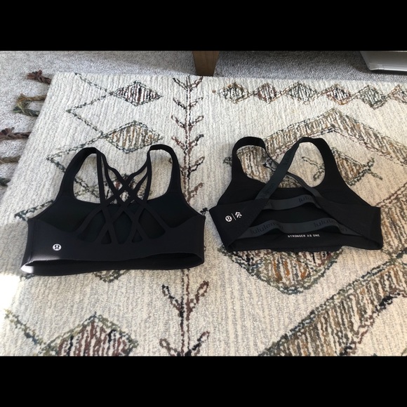 2 Black Lulu Sports Bras